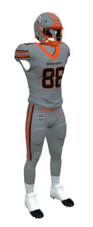 Custom Ironsides football uniform designed by Uniform Lab