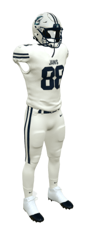 Custom Jaws football uniform designed by Uniform Lab